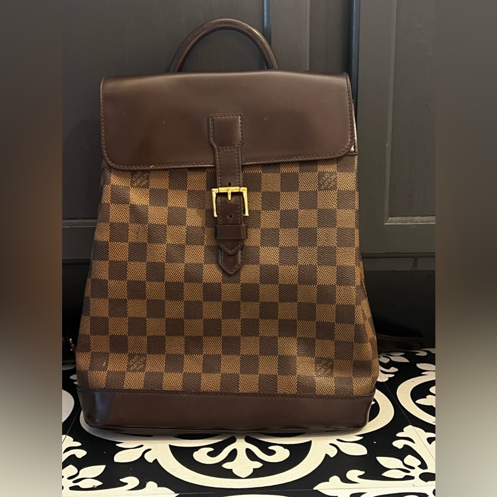 Authentic Louis Vuitton Damier Ebene SoHo backpack